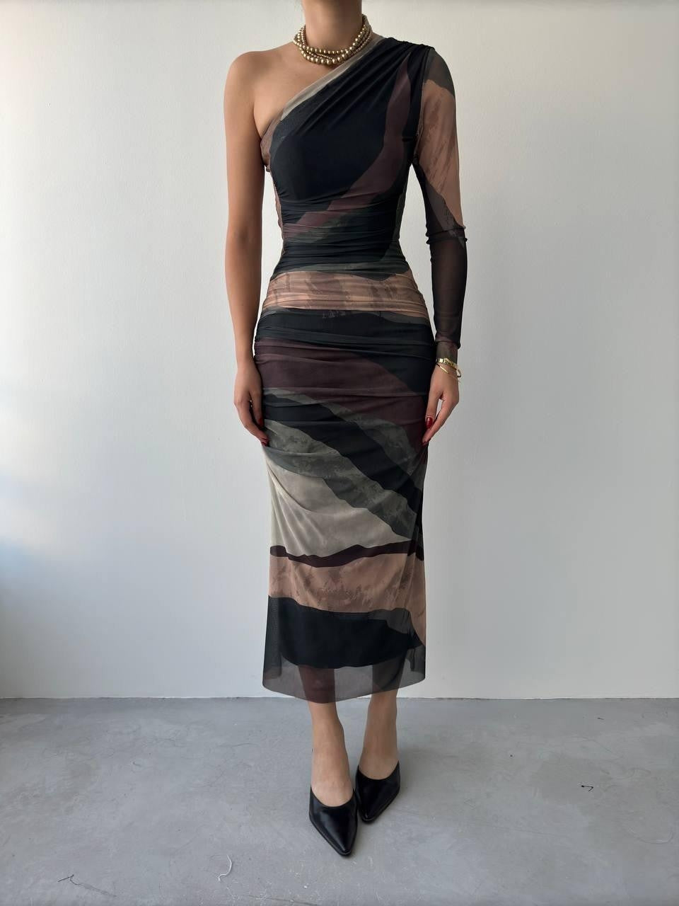 Alava One-Shoulder-Tüllkleid 