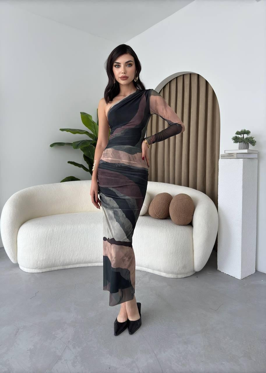 Alava One-Shoulder-Tüllkleid 