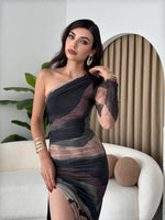 Alava One-Shoulder-Tüllkleid 