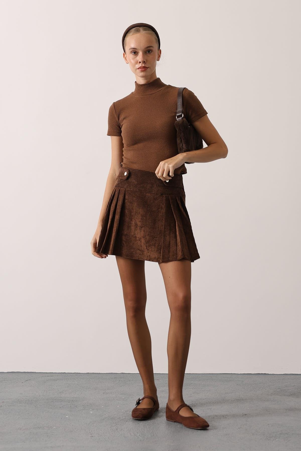 KADİFE ETEK - Kahve