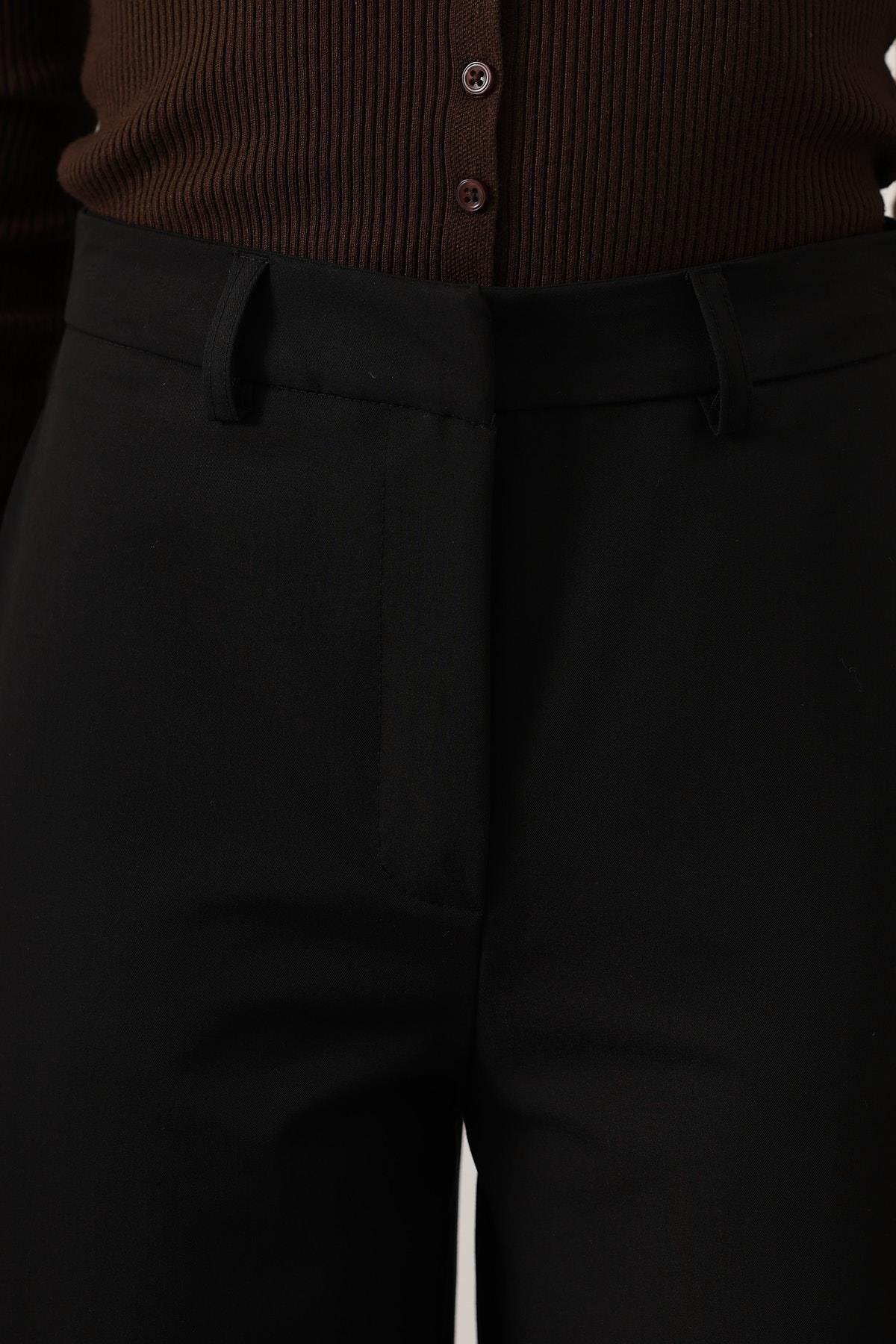 MELANJ PLAZZO PANTOLON - Siyah