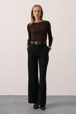 MELANJ PLAZZO PANTOLON - Siyah