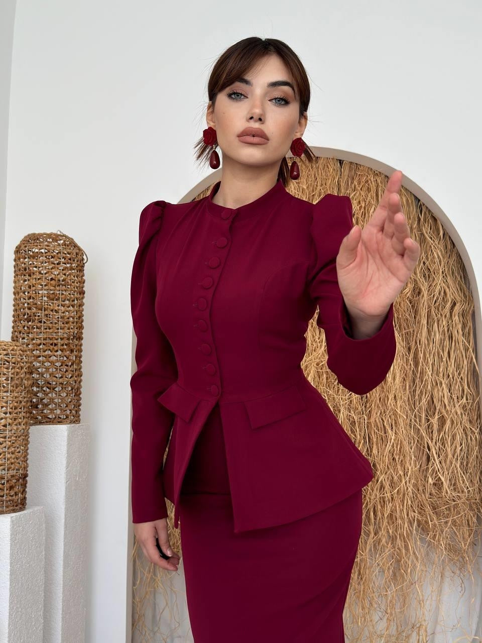 Anat Düğme Detaylı Takım