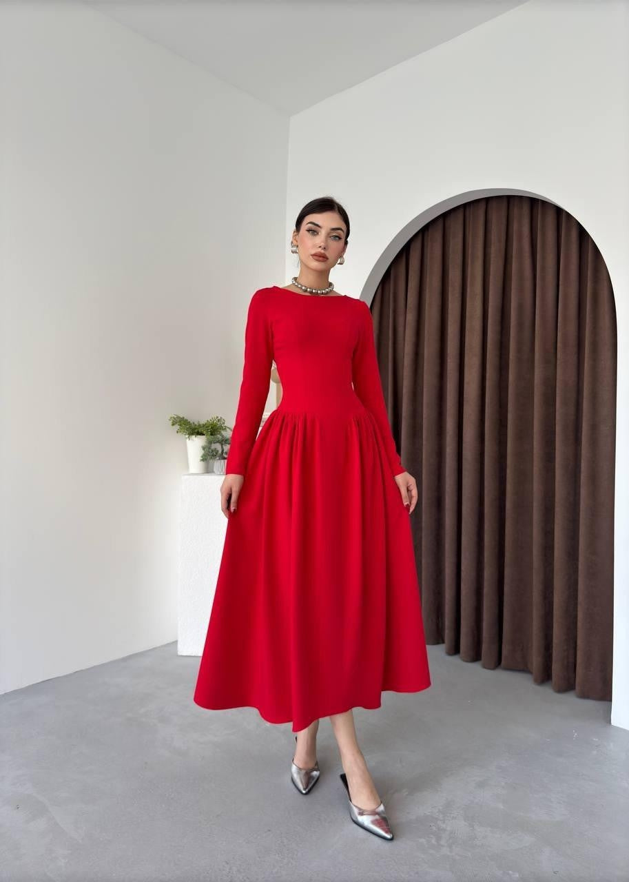 Arnas Oval Plisseekleid 