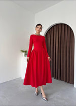 Arnas Oval Plisseekleid 