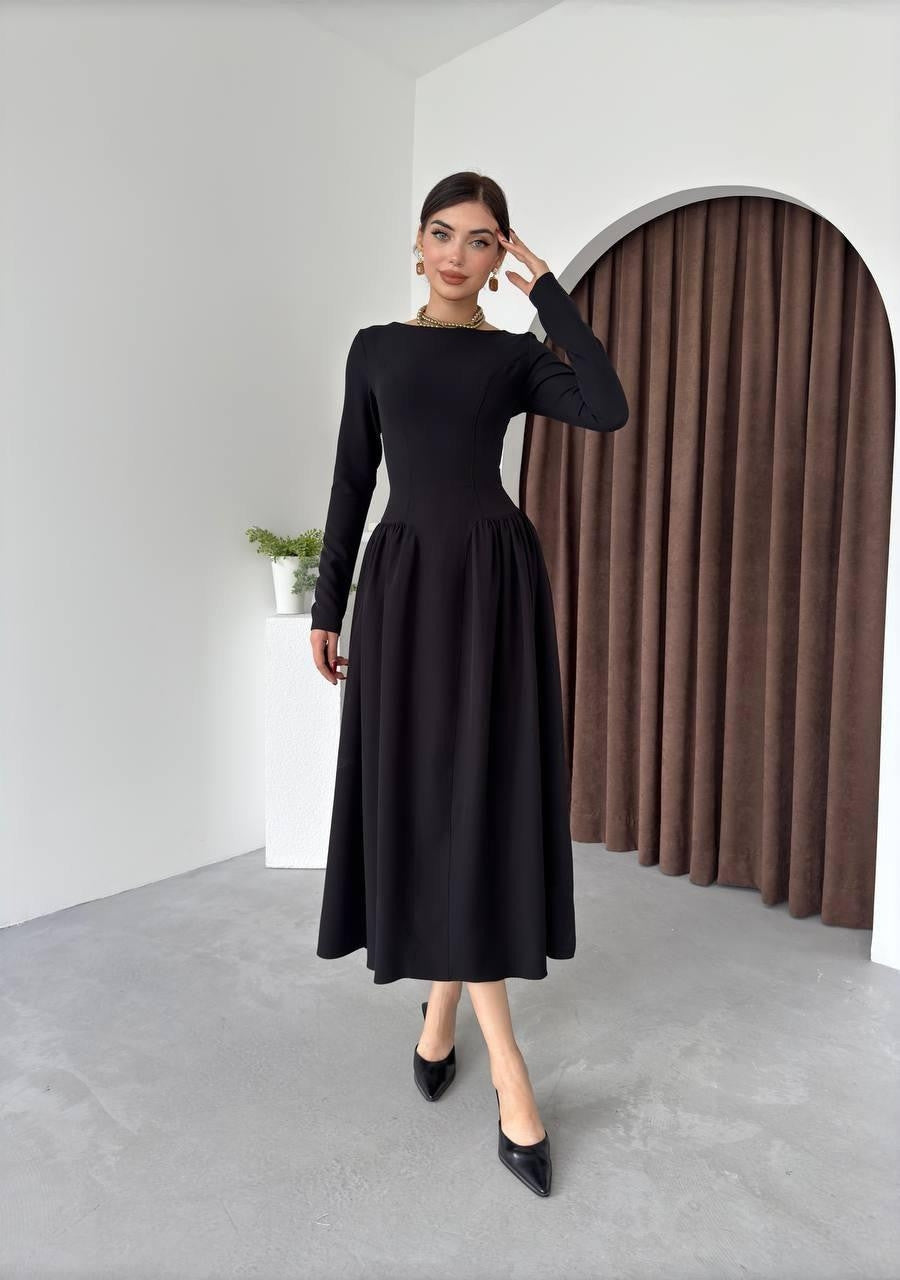 Arnas Oval Plisseekleid 