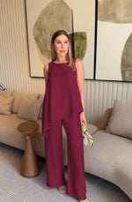 Asimetrik Bluz & Pantolon İkili Takım