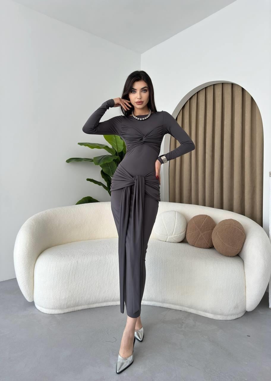 Bergamo Kleid mit Bindeband vorne 