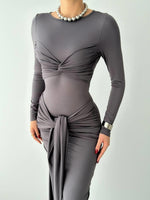 Bergamo Kleid mit Bindeband vorne 