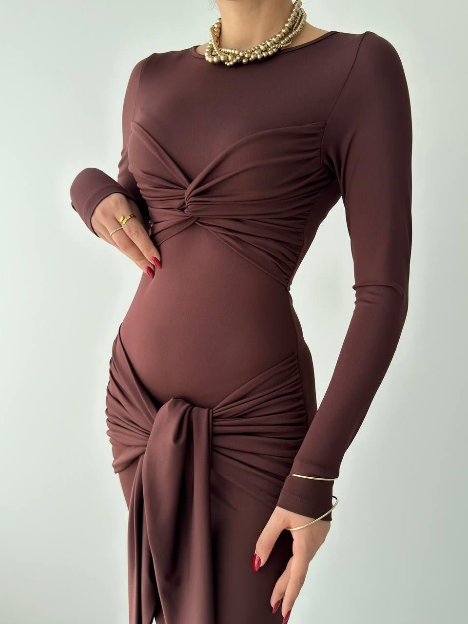 Bergamo Kleid mit Bindeband vorne 