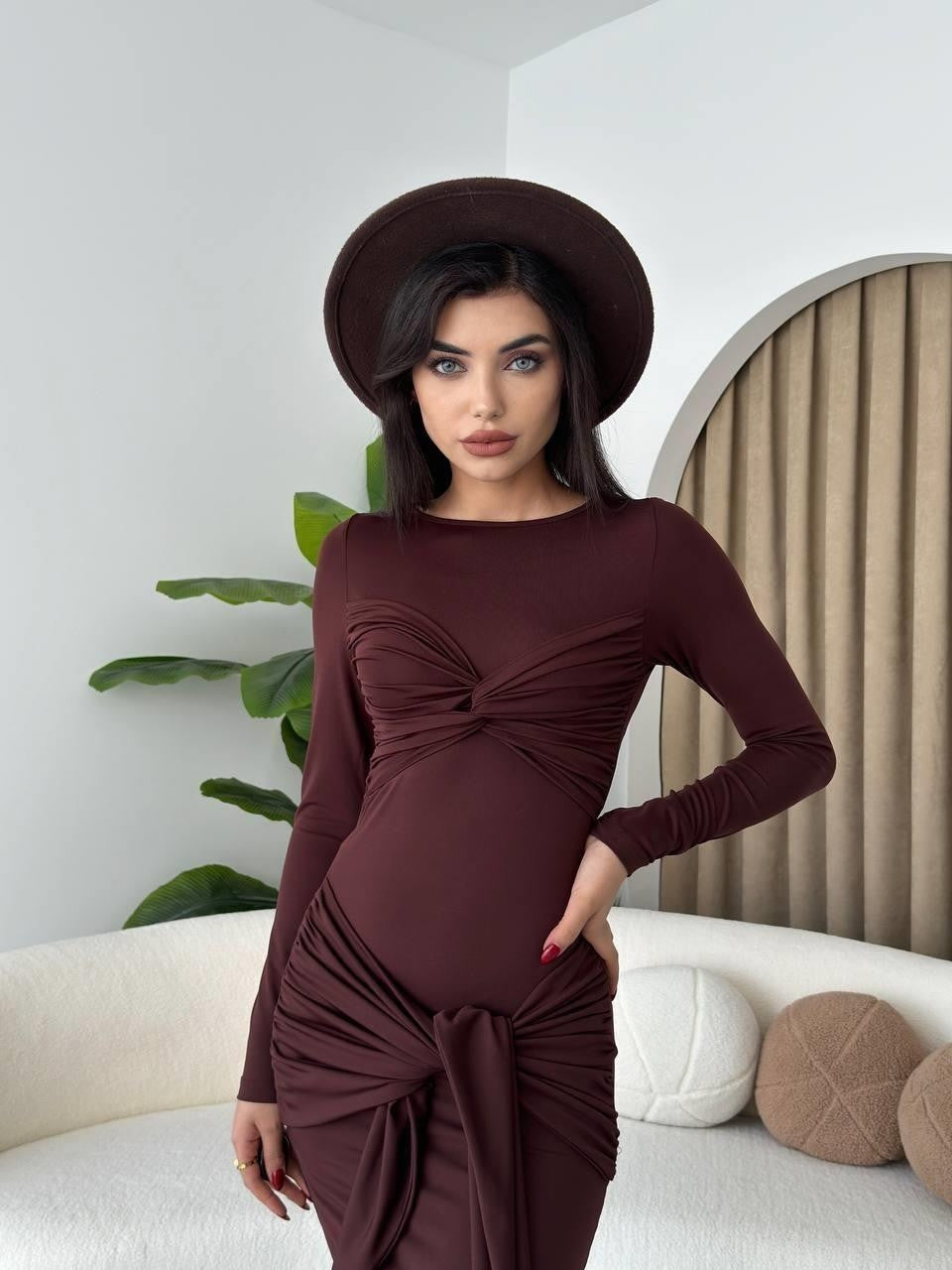 Bergamo Kleid mit Bindeband vorne 
