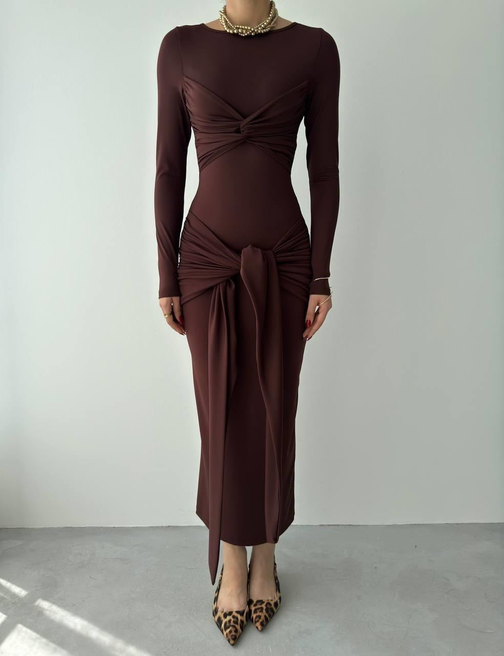 Bergamo Kleid mit Bindeband vorne 