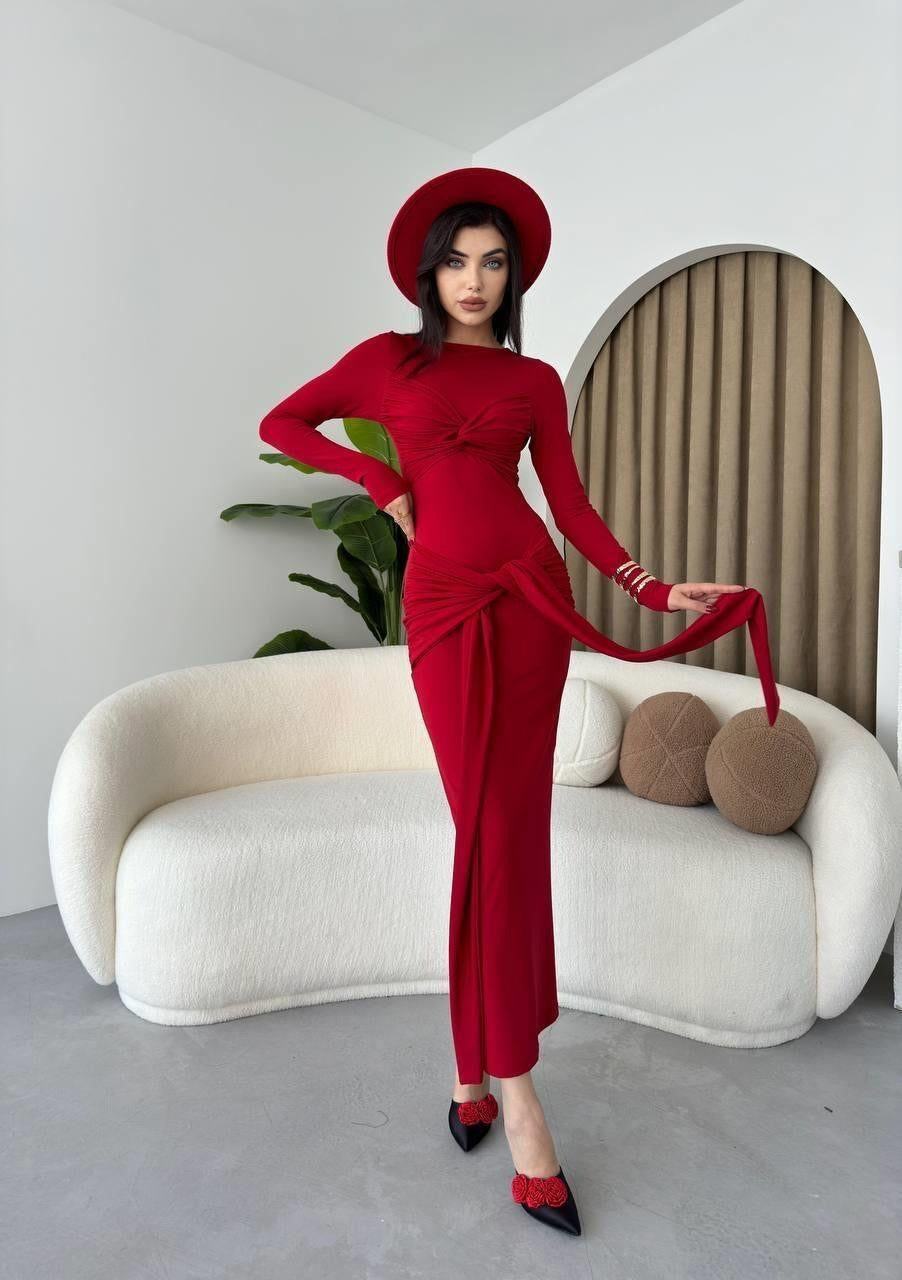 Bergamo Kleid mit Bindeband vorne