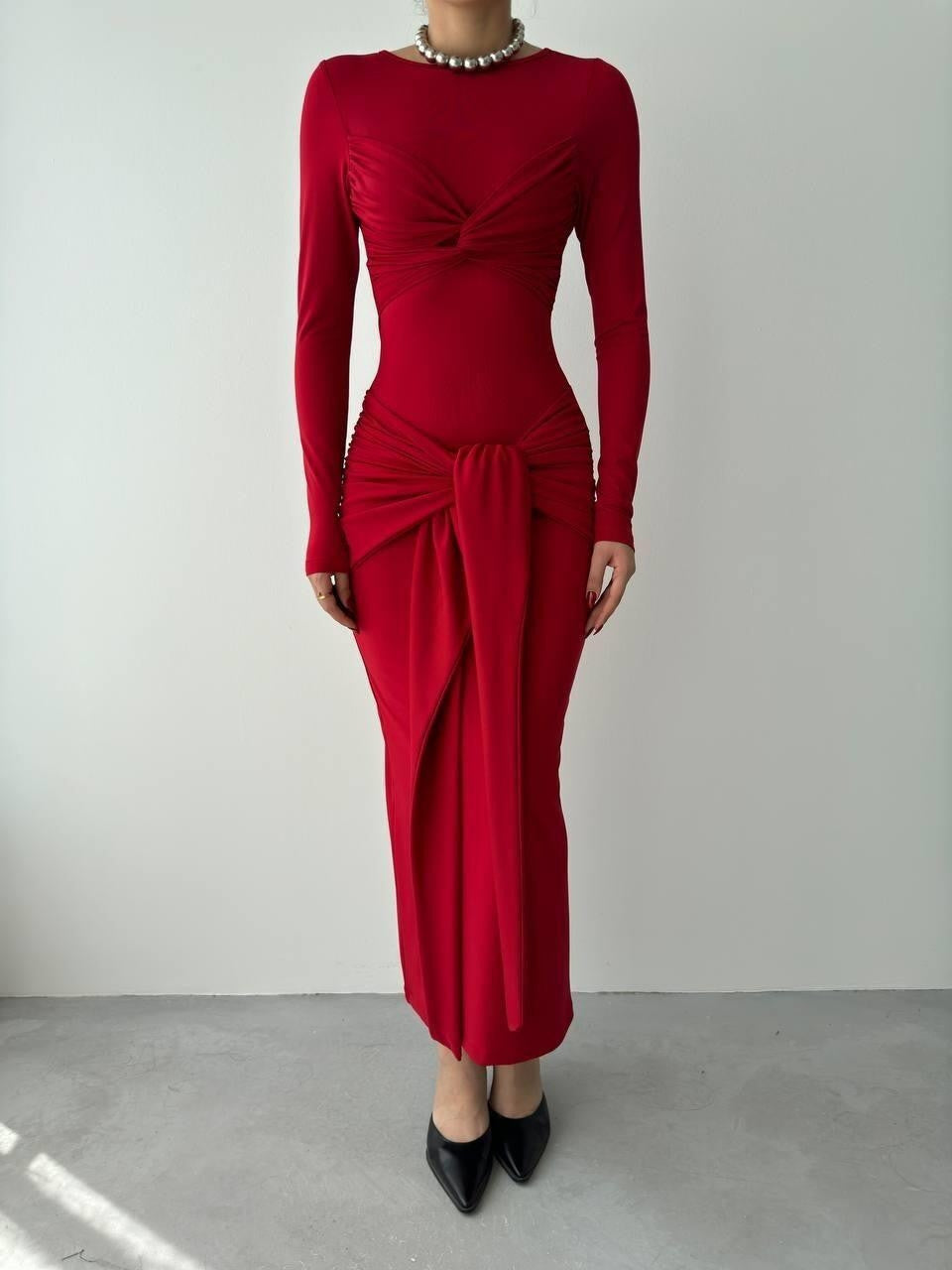 Bergamo Kleid mit Bindeband vorne
