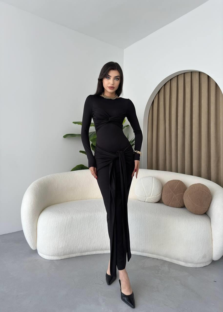 Bergamo Kleid mit Bindeband vorne 