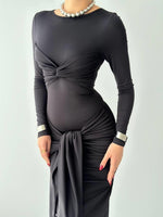 Bergamo Kleid mit Bindeband vorne 
