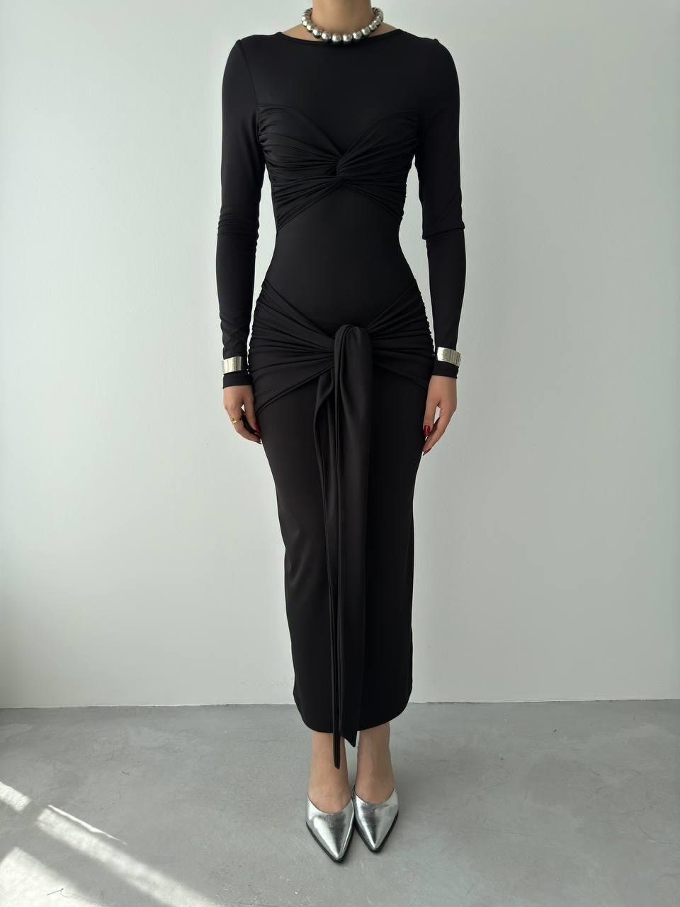 Bergamo Kleid mit Bindeband vorne 