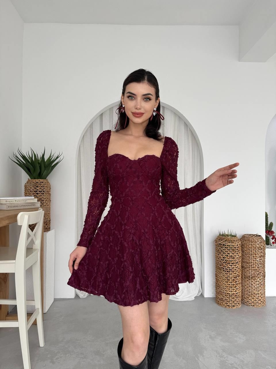 Fers Çiçek Detay Elbise