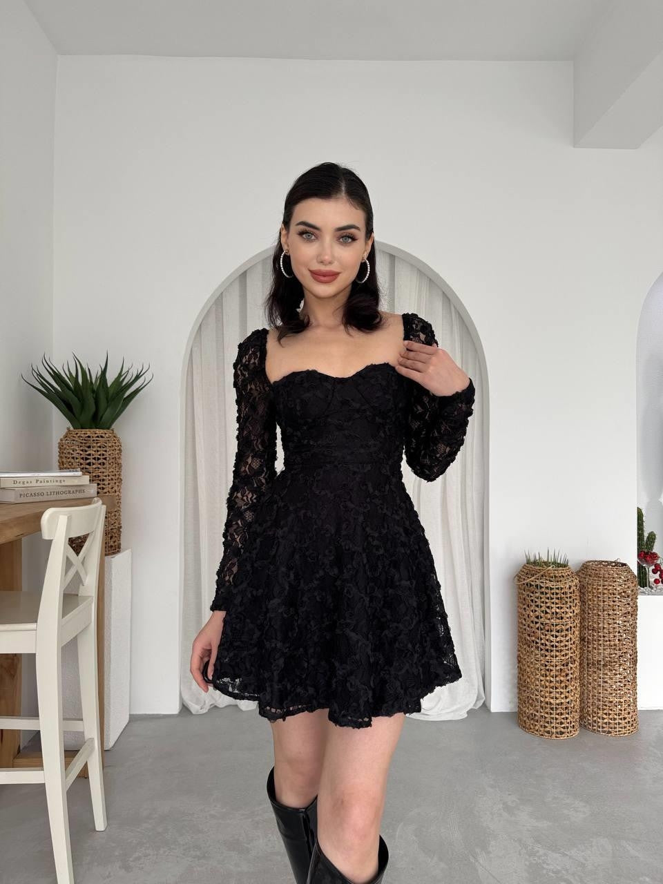 Fers Çiçek Detay Elbise