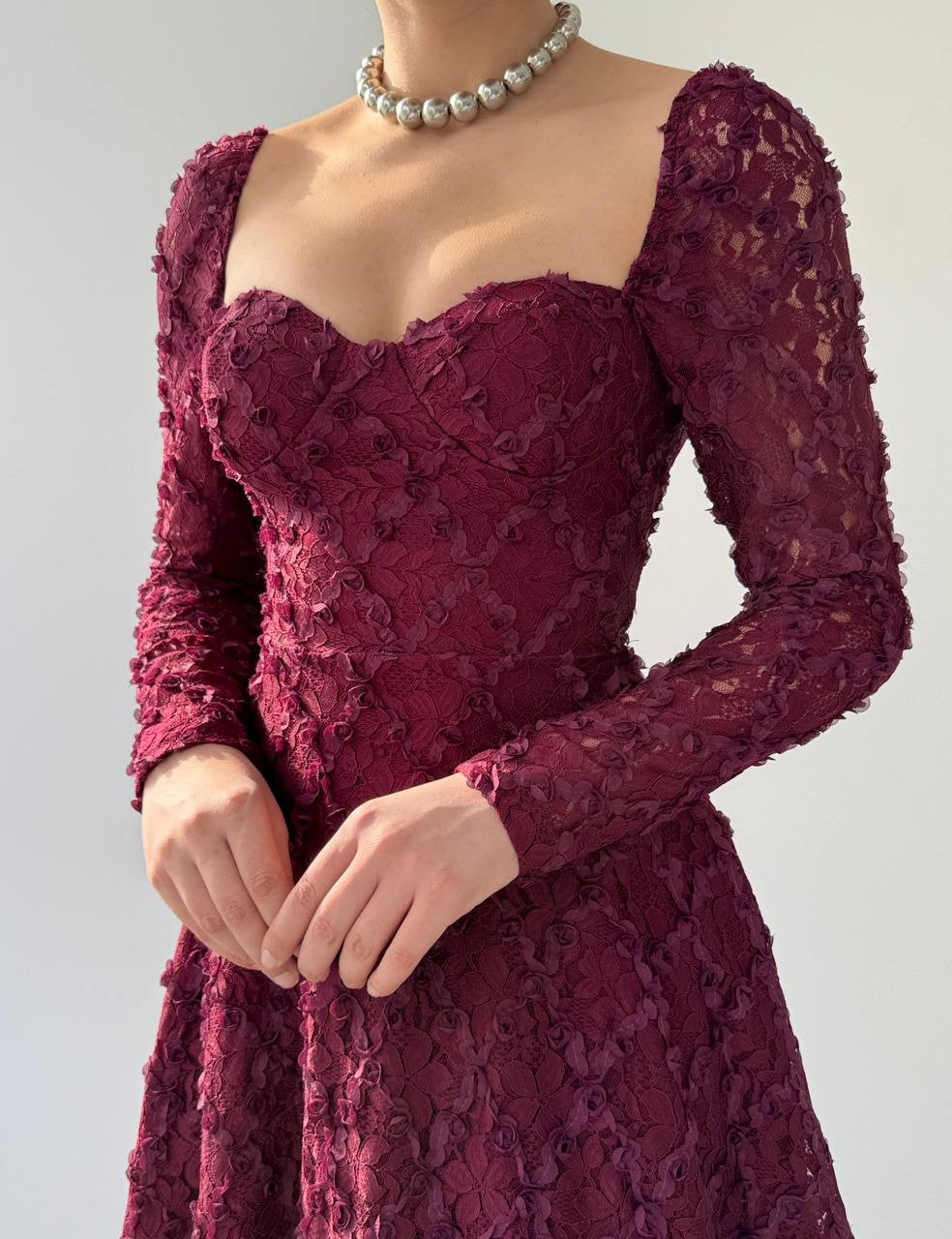 Fers Çiçek Detay Elbise