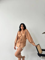 Dökümlü Saten Gömlek