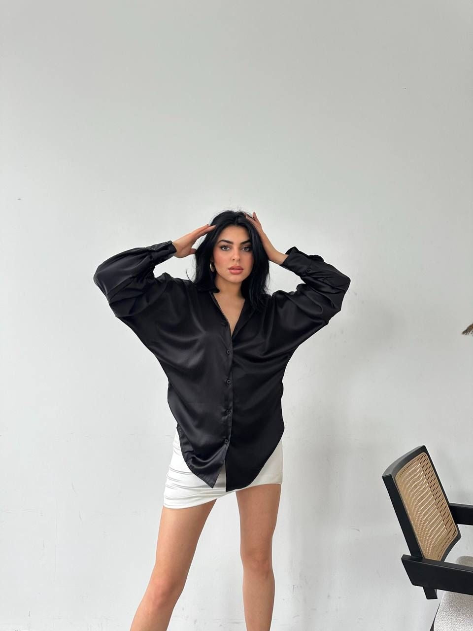 Dökümlü Saten Gömlek