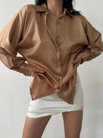 Dökümlü Saten Gömlek