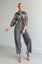 * Beli lastikli saten gömlek - Yeşil