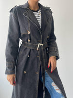 Lange Jeansjacke „India“ mit Gürtel 