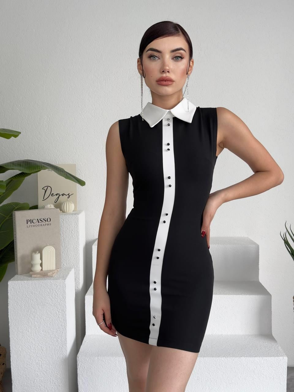 Karina Yaka Detay Elbise
