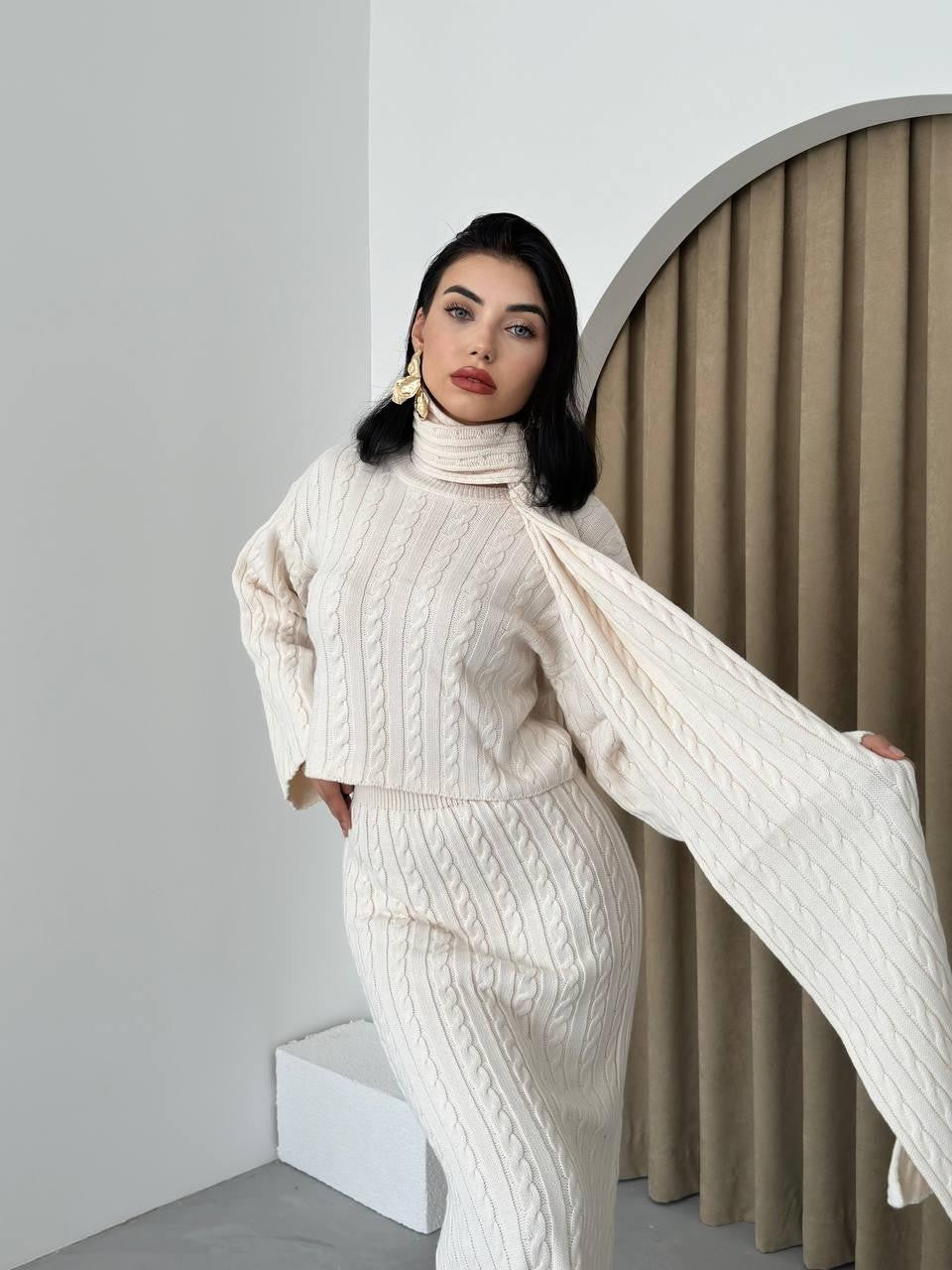 Laon Schal-Strickset 
