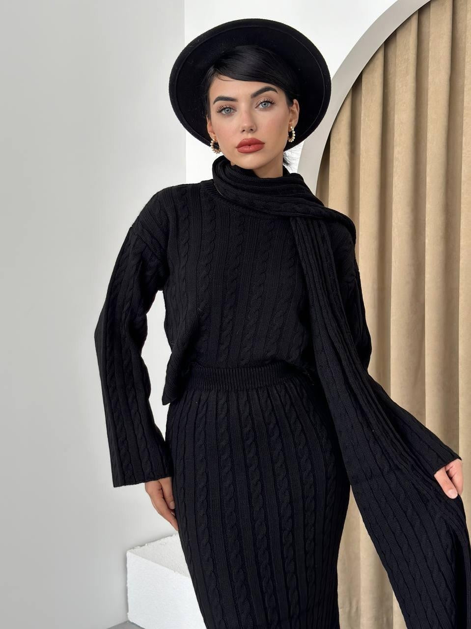 Laon Schal-Strickset 