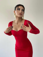 Masha Kolları Tül Midi Elbise