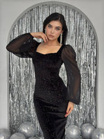 Meda Kleid mit Ballonärmeln 