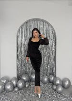 Meda Kleid mit Ballonärmeln 
