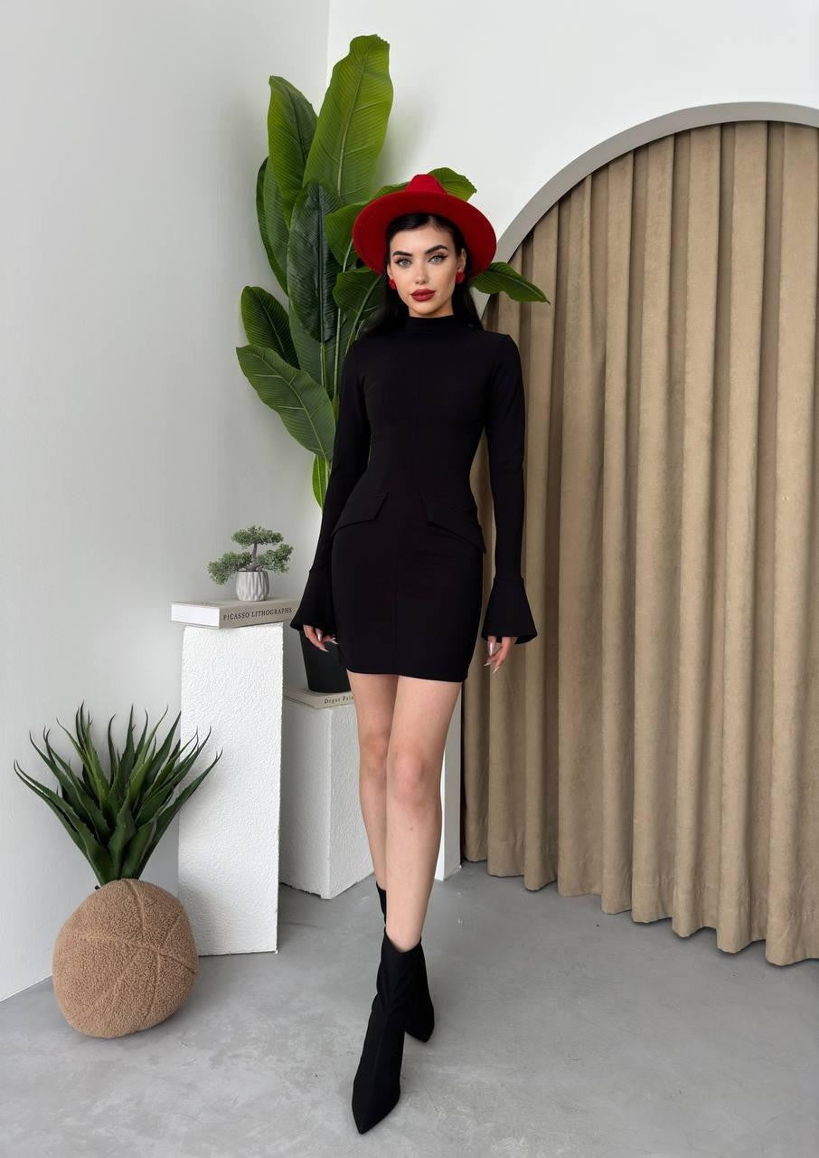 Melun Cepli Mini Elbise