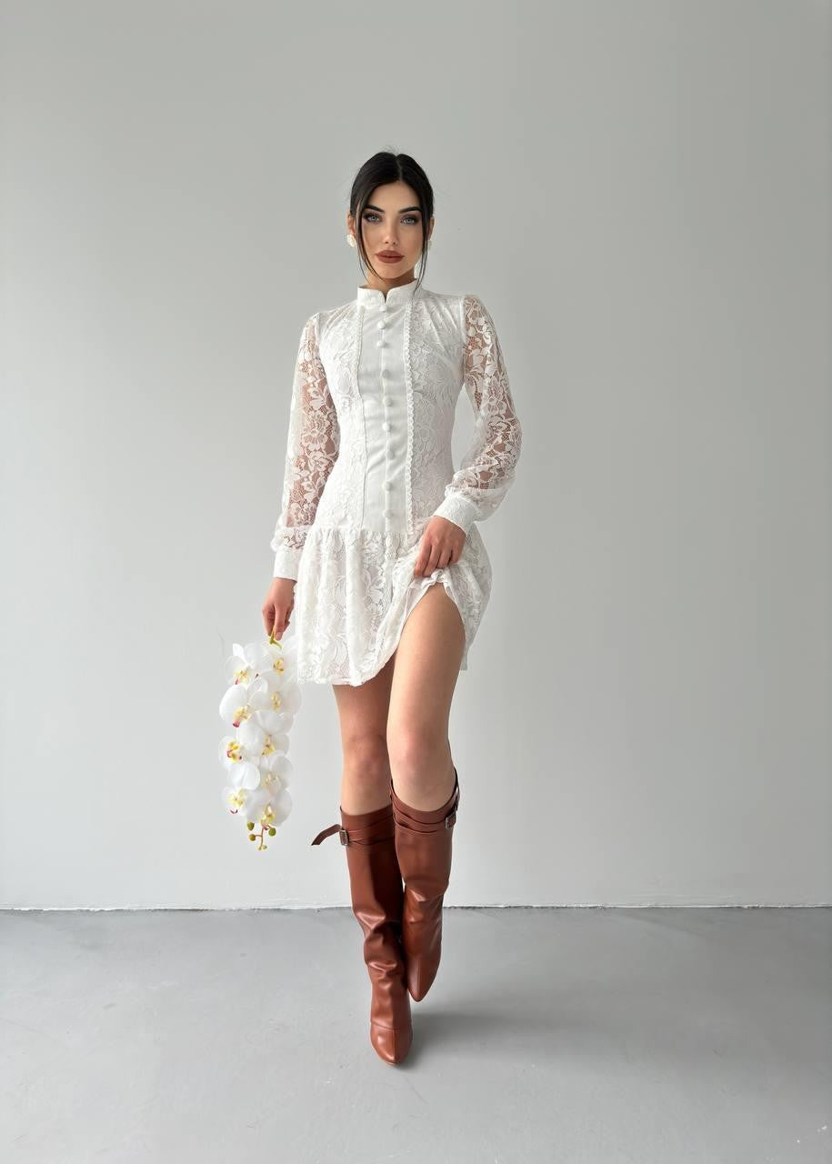 Messana Kleid mit Knopfdetail