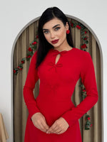 Kleid mit versetzter Schleife 