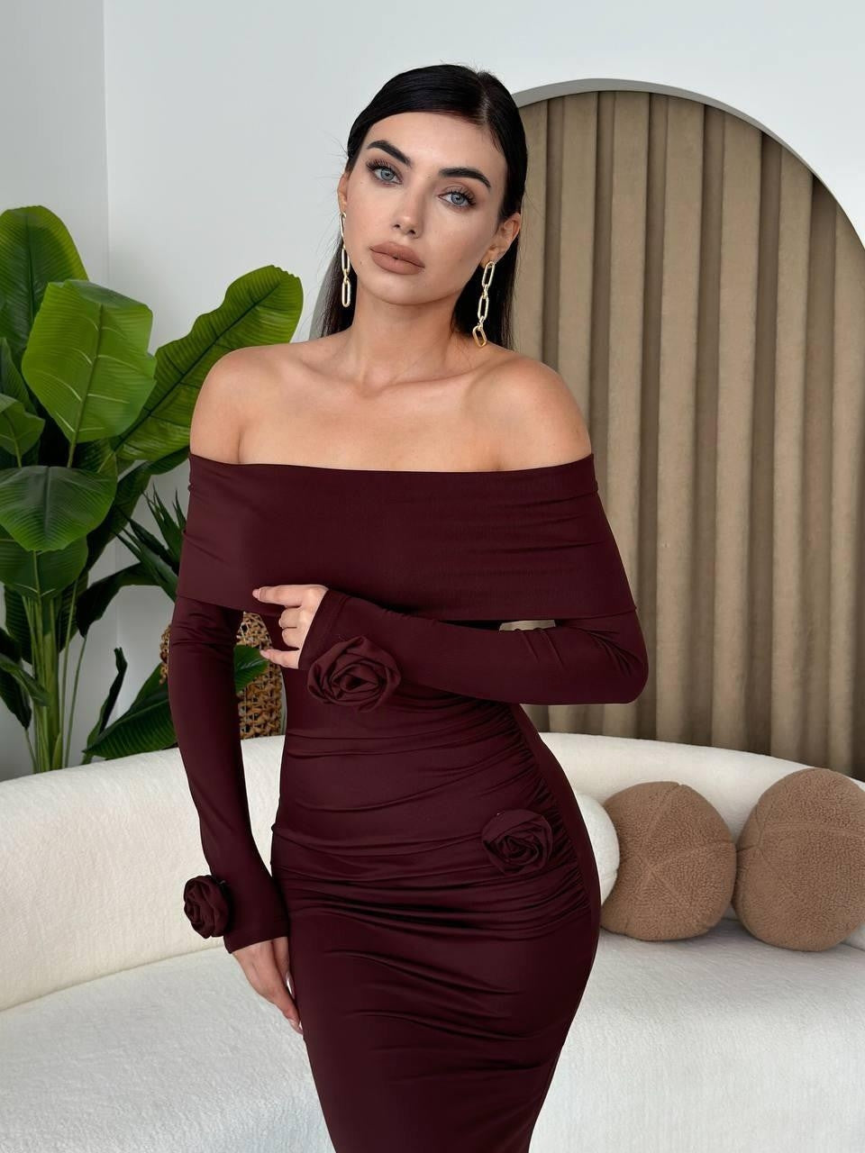 Ravenna Gül Detaylı Elbise