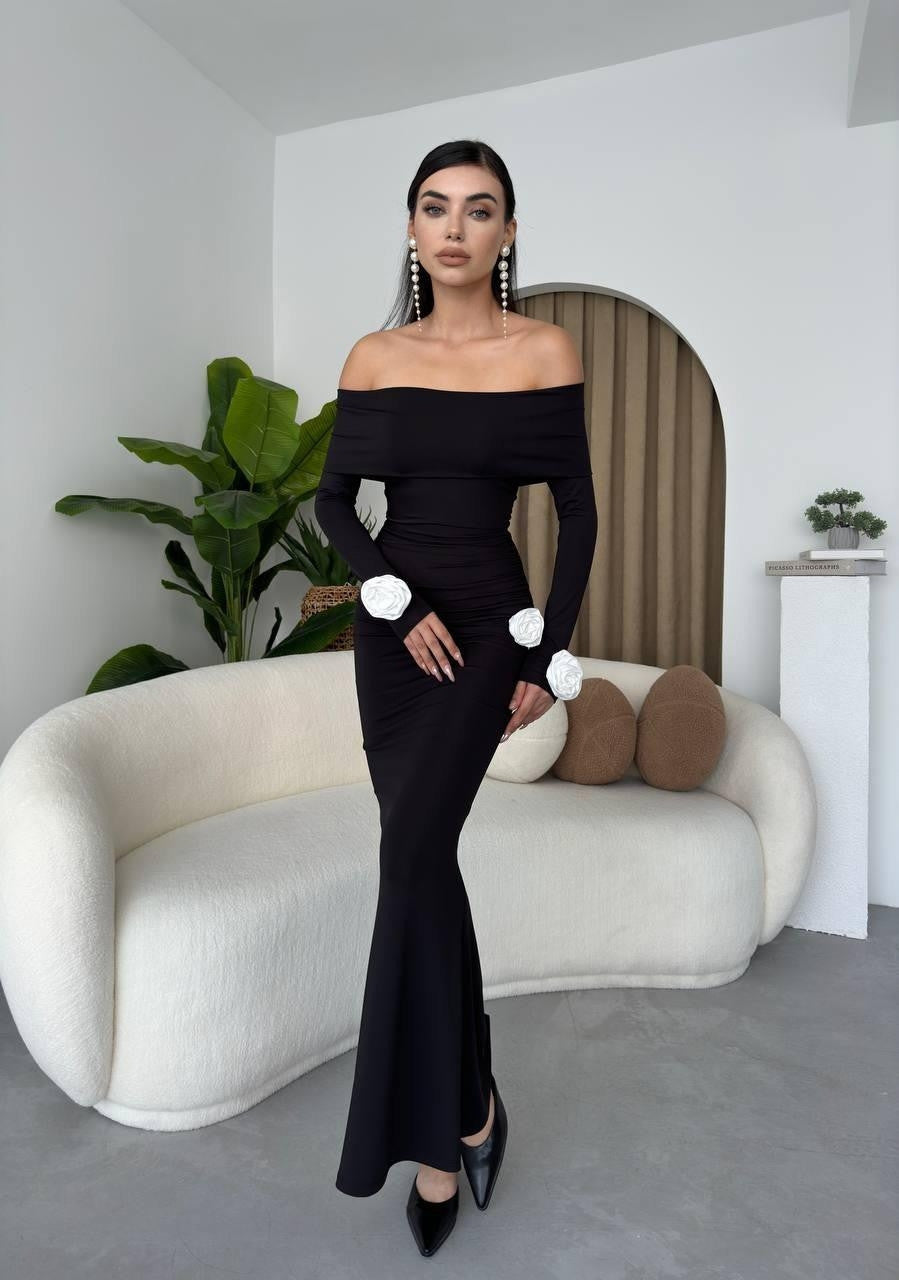 Ravenna Gül Detaylı Elbise