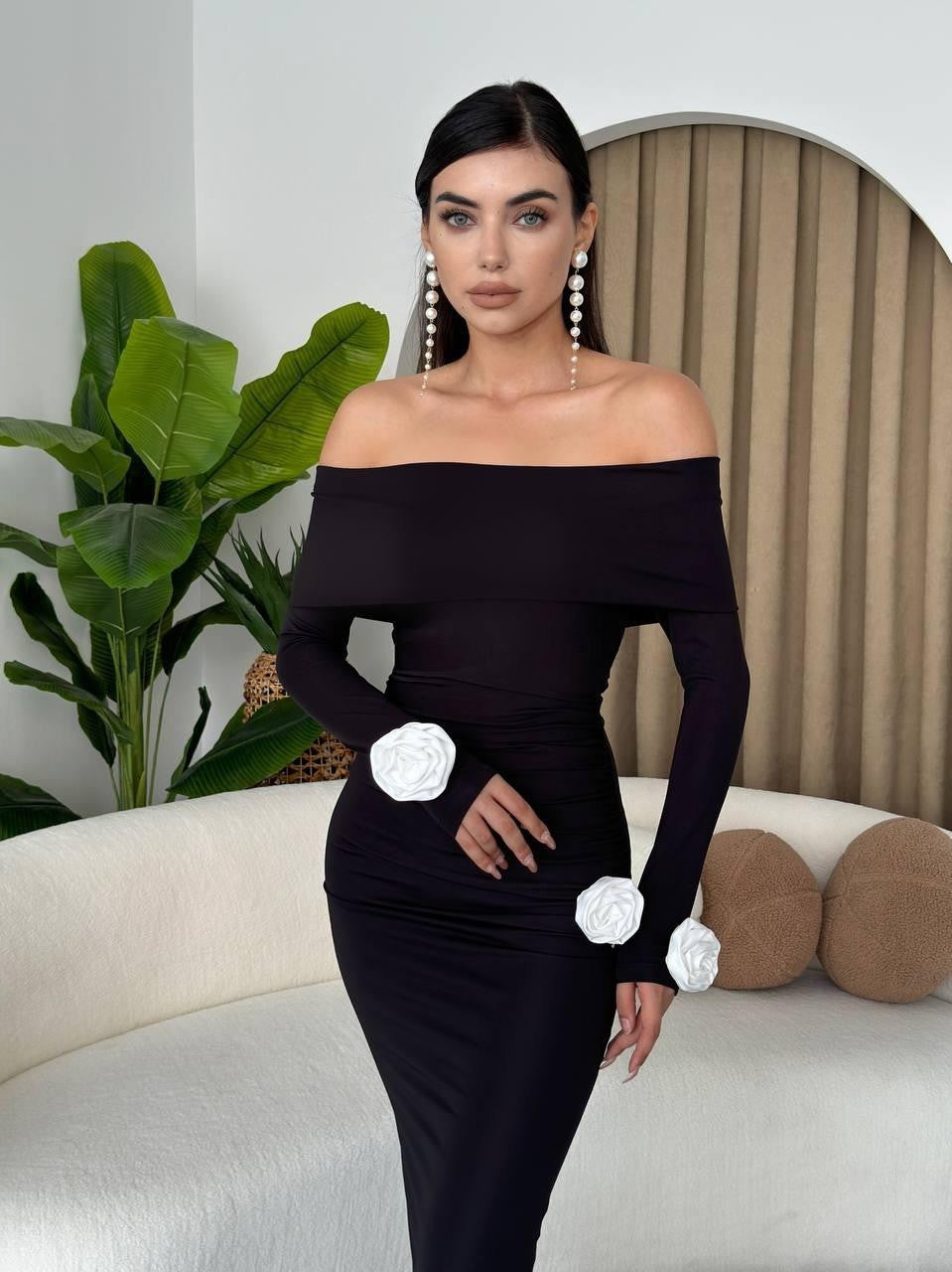 Ravenna Gül Detaylı Elbise