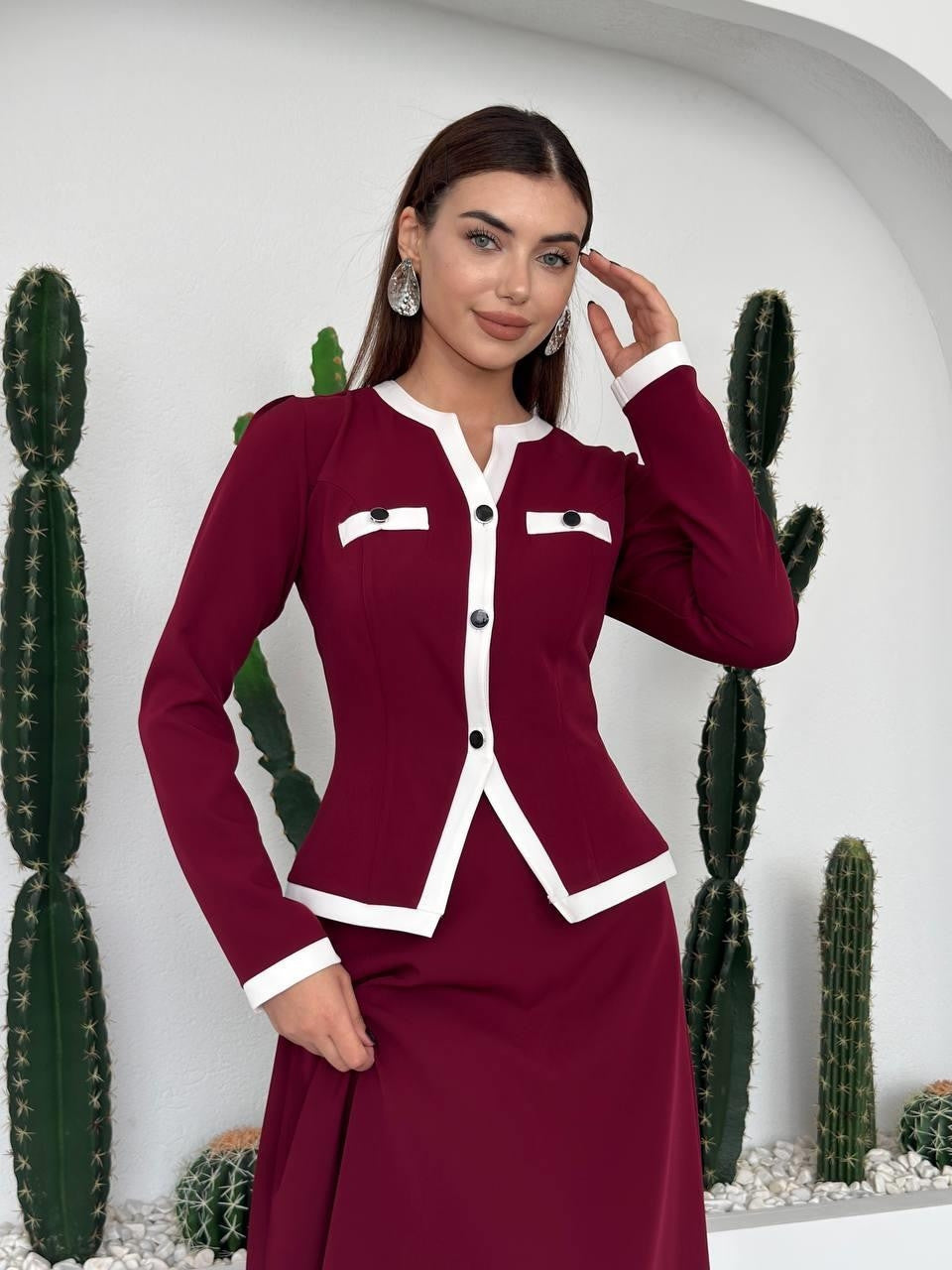 Rax Düğme Detaylı Takım
