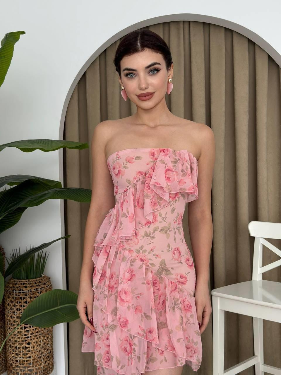 Rose Straplez Elbise