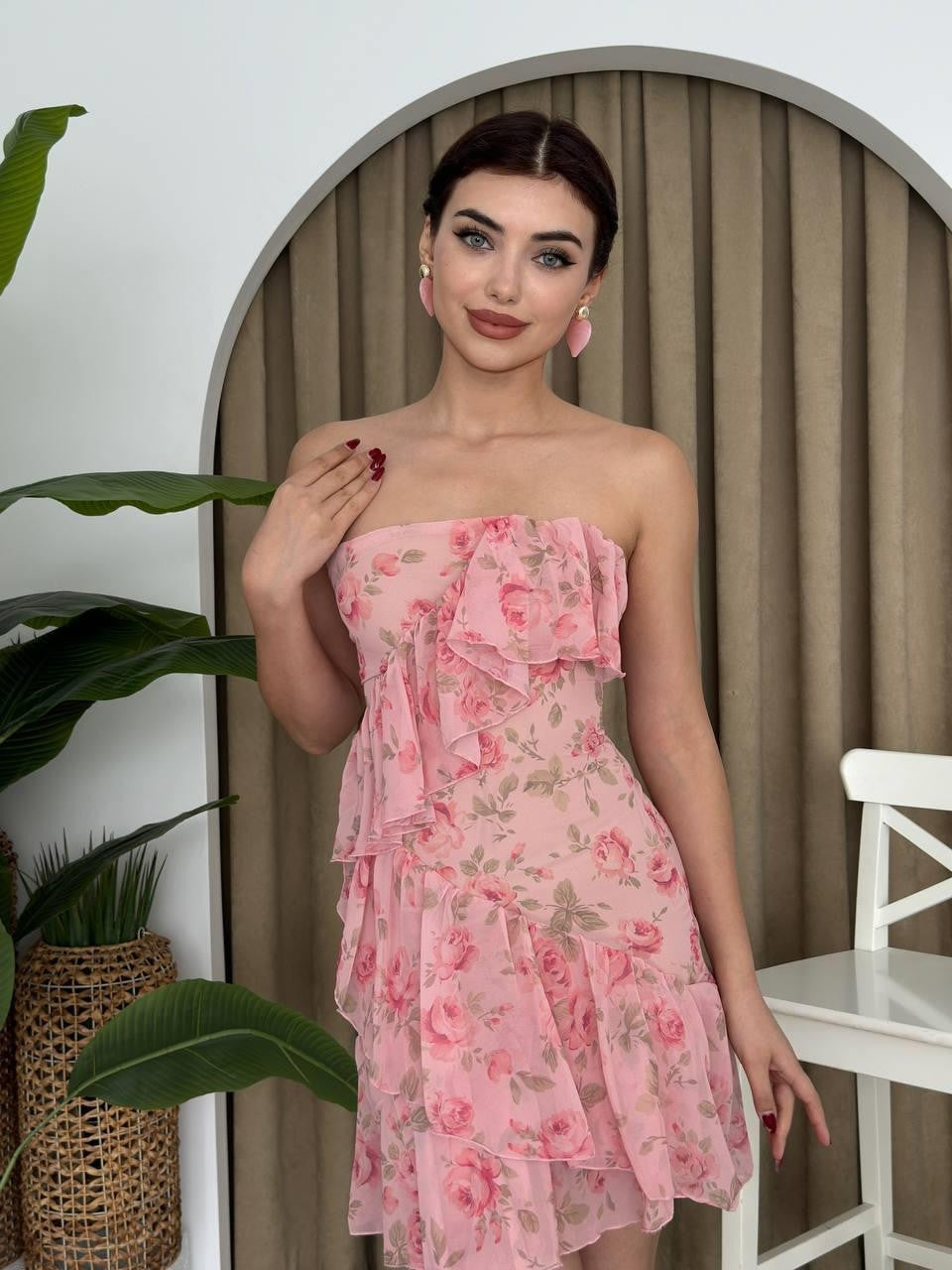 Rose Straplez Elbise