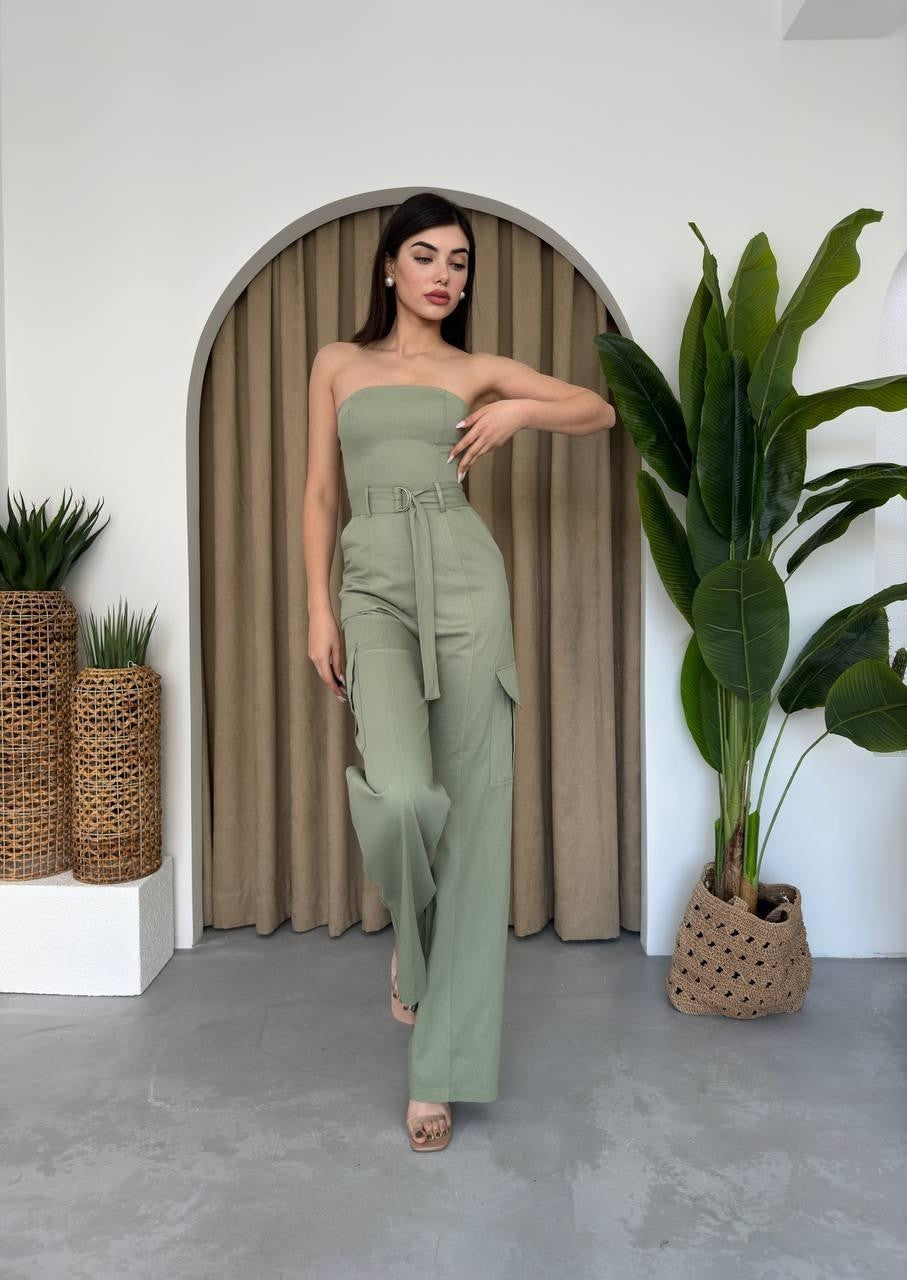 Rue – Jumpsuit mit Gürtel 