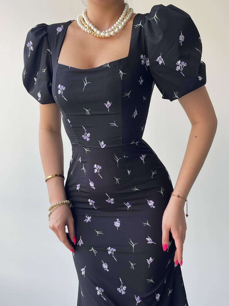 Sauf Çiçekli Elbise