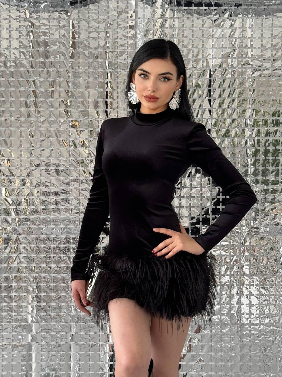 Sian Tüylü Elbise