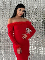 Siyo Kleid mit Federdetail