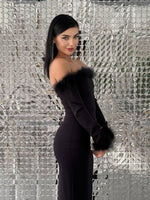 Siyo Kleid mit Federdetail