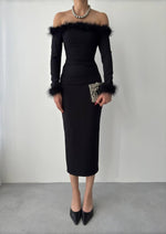 Siyo Kleid mit Federdetail